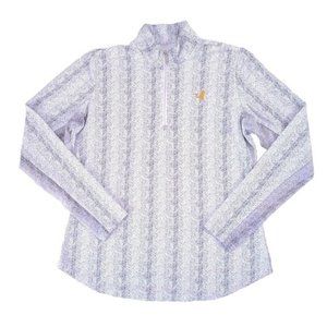 GG Blue Womens Luxe Sport Quarter Zip Long Sleeve Golf Pullover Shirt M